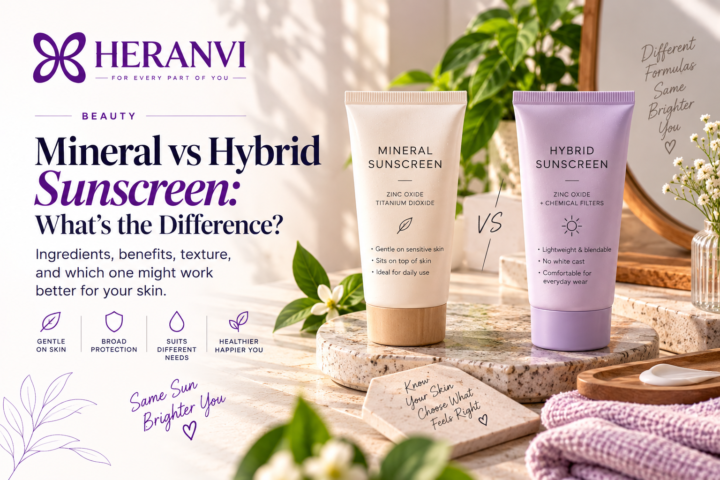 Mineral and hybrid sunscreen formulas compared side by side