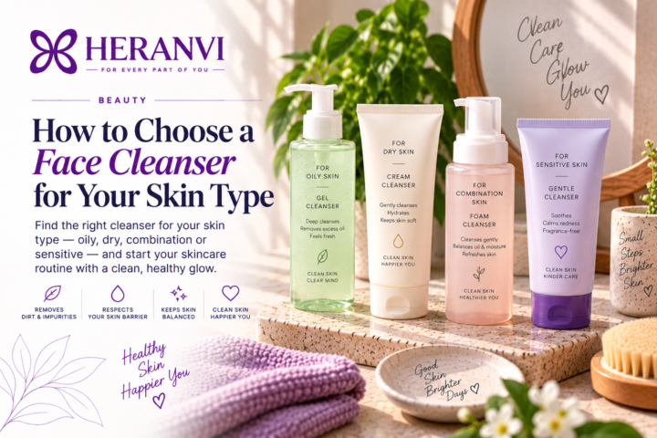 Different facial cleanser types for oily, dry, combination and sensitive skin
