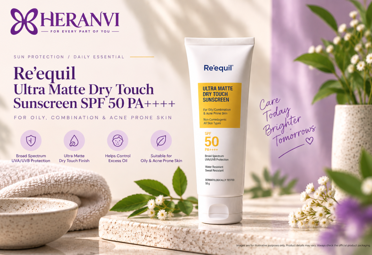 Re’equil Ultra Matte Dry Touch Sunscreen SPF 50 PA++++ for daily sun protection