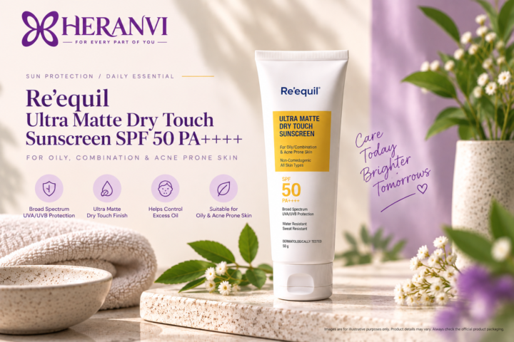 Re’equil Ultra Matte Dry Touch Sunscreen SPF 50 PA++++ for daily sun protection